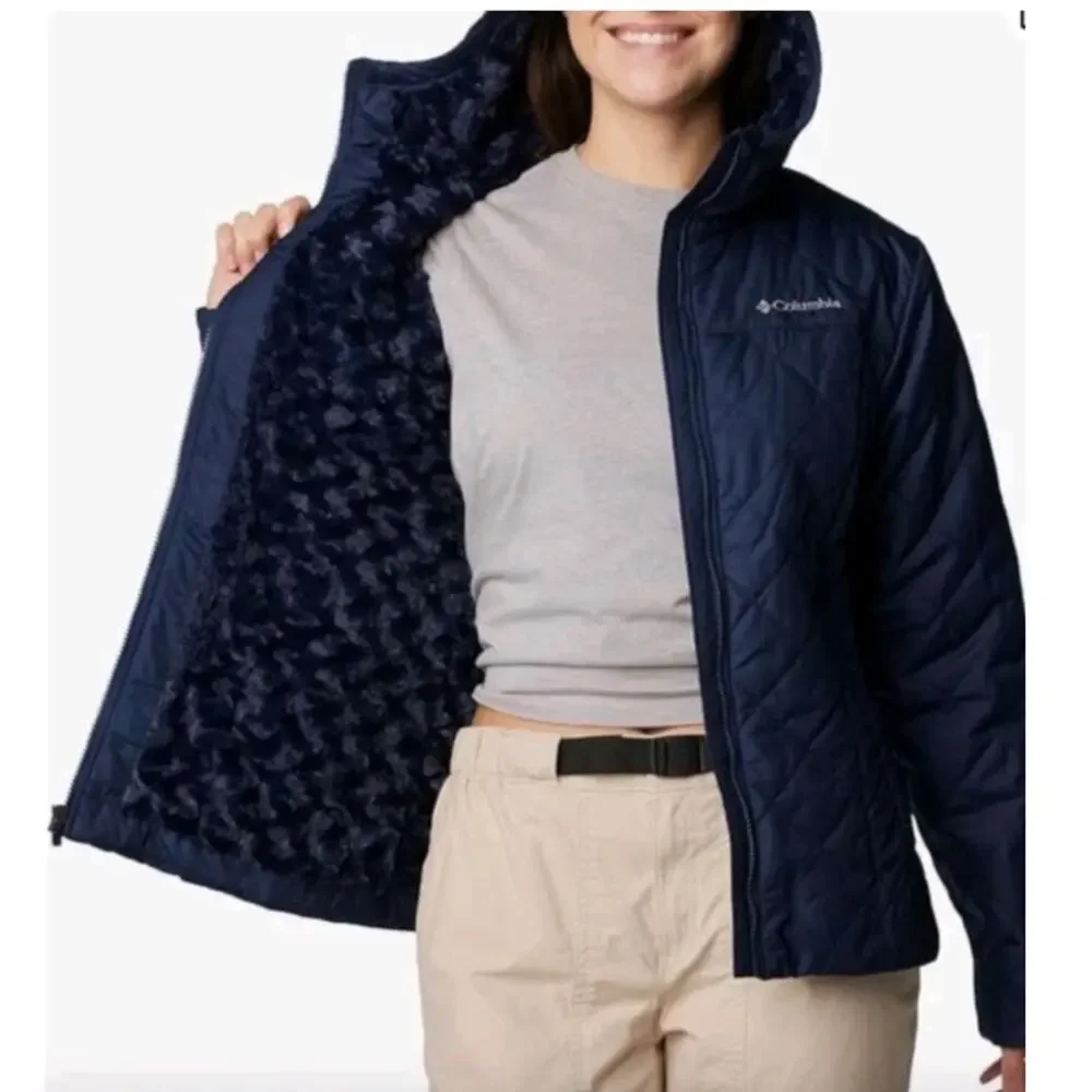NWT Columbia Women's Copper Crest II Hooded Jacket Coat Blue XL